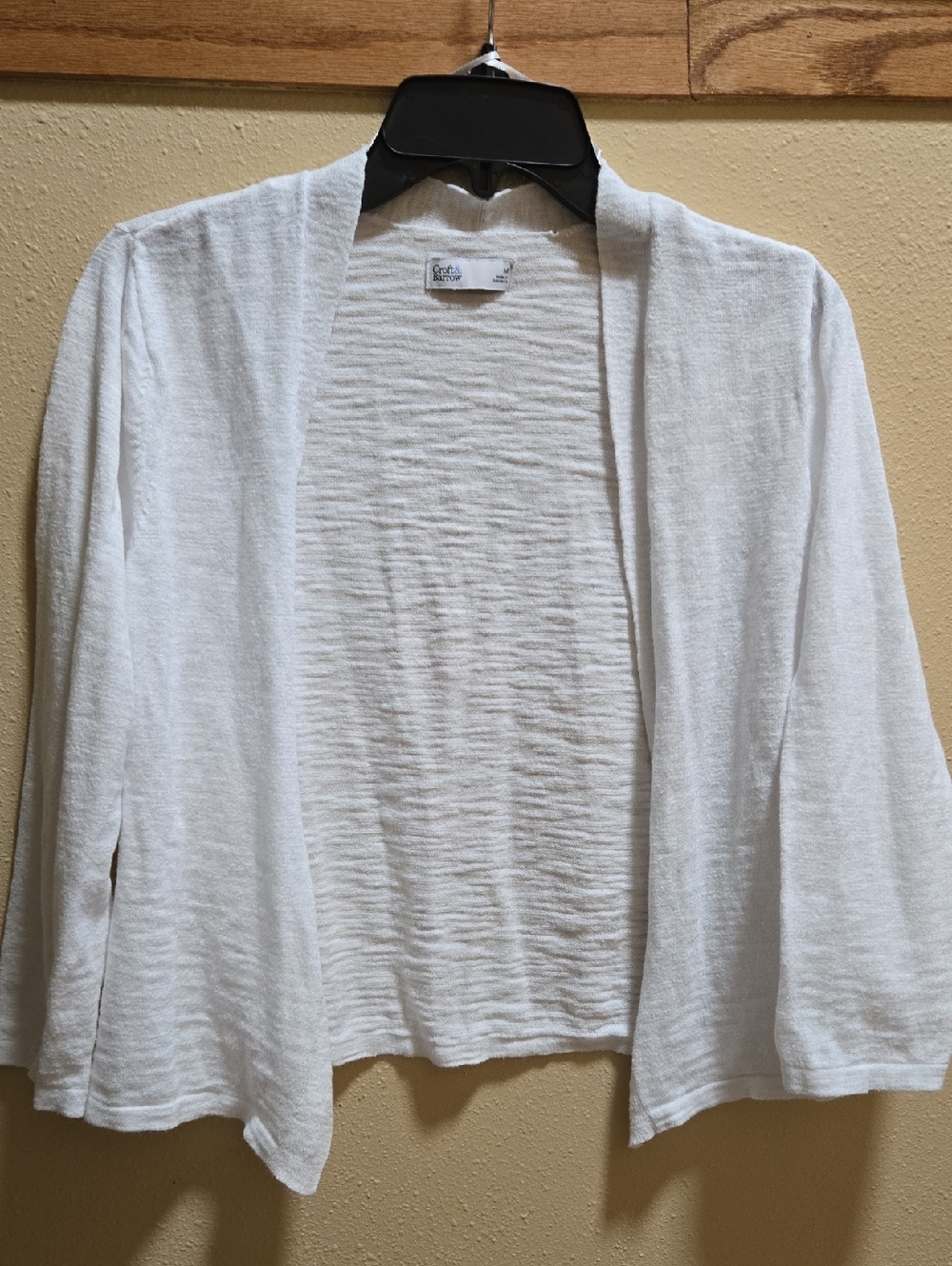 Croft & Barrow Lightweight White Open-Front Women's Sweater Cardigan